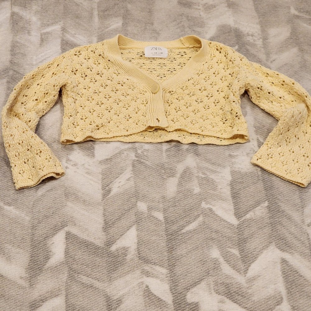 ZARA Open Knit cardigan girls sz 8-9